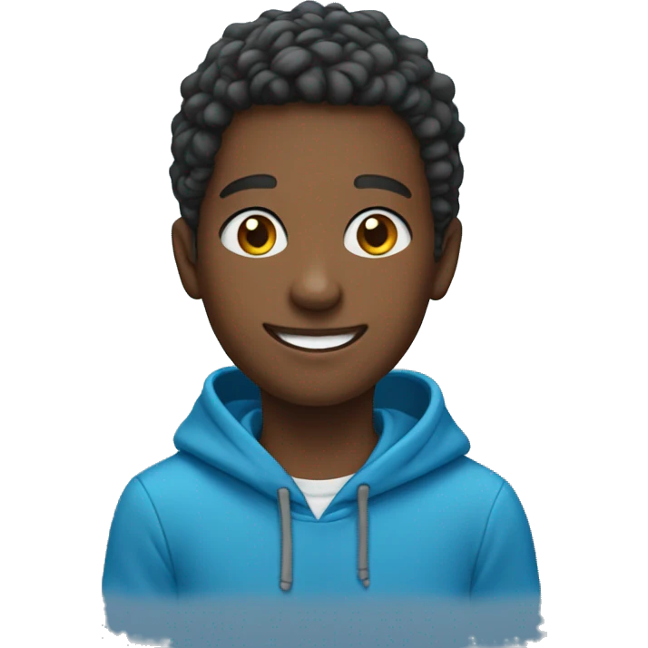blue hoodie boy smiling portrait emoji