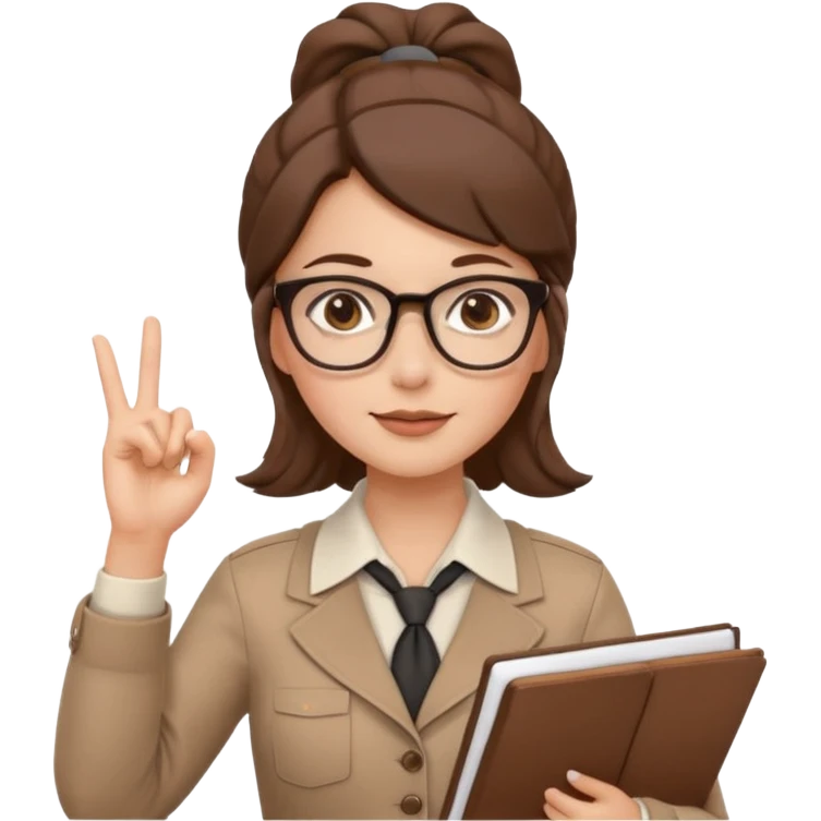 คาแรกเตอร์: เป๊ะ ฉลาด ละเอียด
ลุคอิโมจิ:

ตาสีน้ำตาลโกโก้ สุขุม

แว่น / ผมรวบเรียบร้อย
ผิวขาว

เสื้อเชิ้ต / ลุค working woman

ท่าถือโน้ต / โอเคไซน์
ฟีล: smart, organized girl emoji