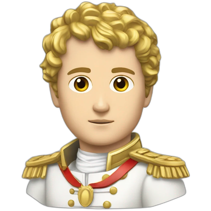 Laurel wreath short hair serious napoleon bonaparte golden statue emoji