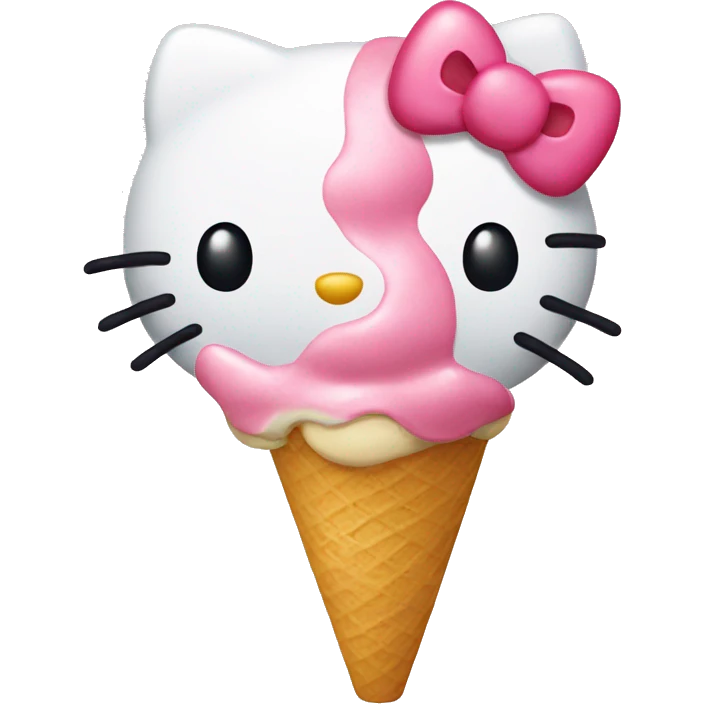 Hello kitty eating ice cream  emoji