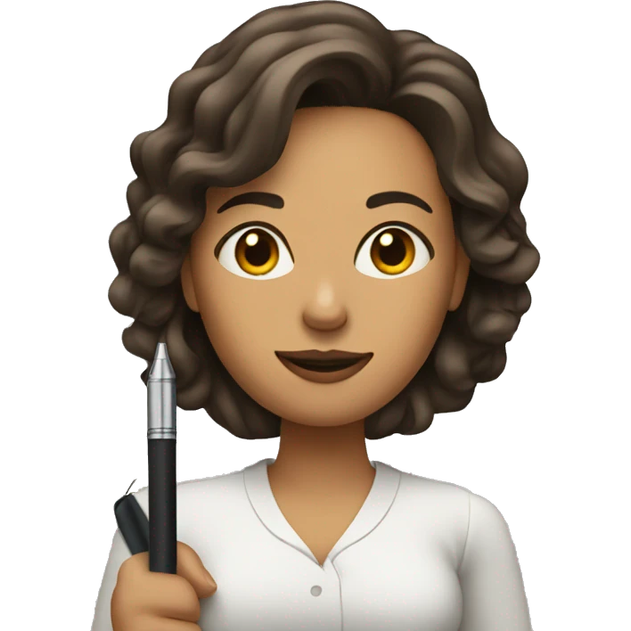 Woman with a pen and paper  emoji