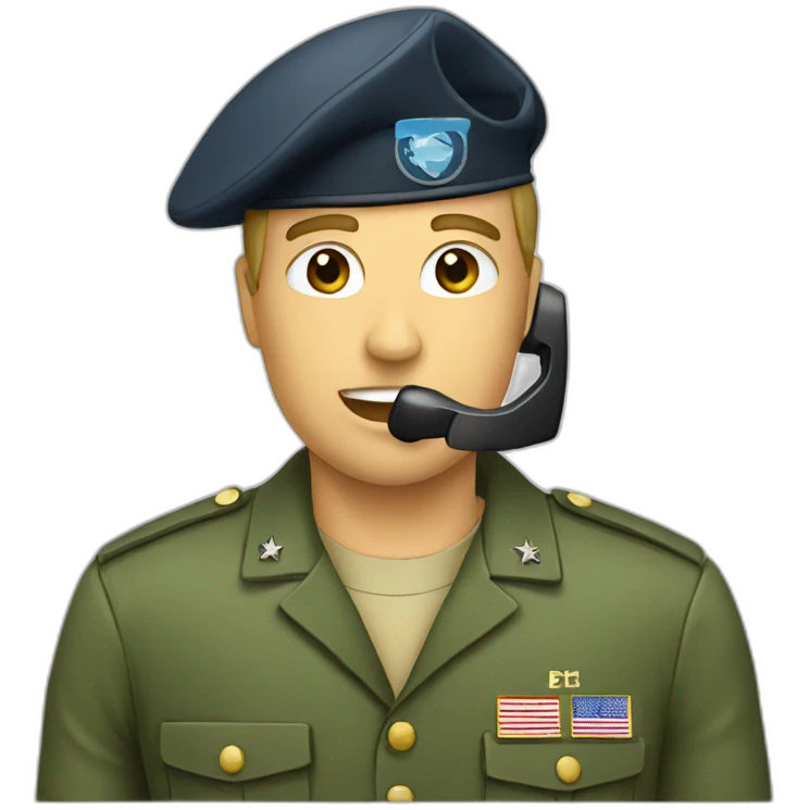military talking phone emoji