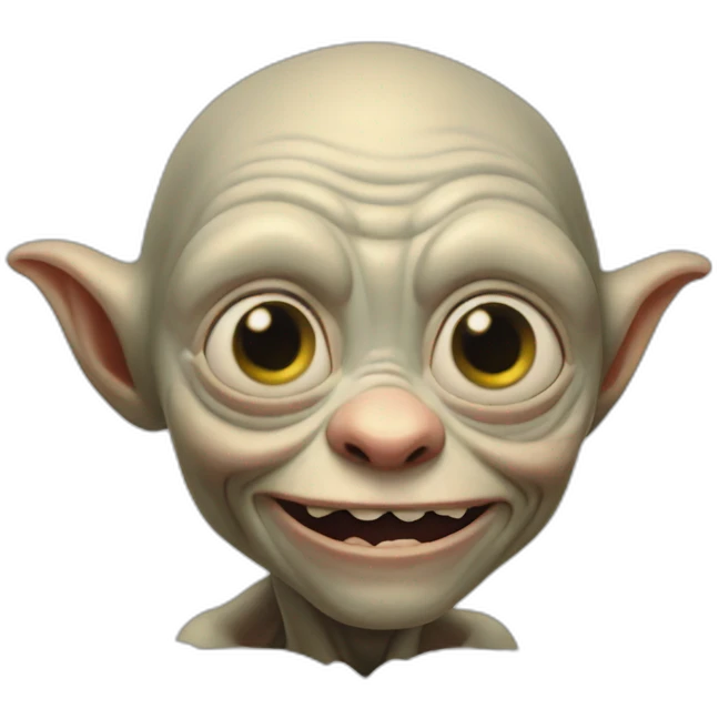 gollum with hearts emoji