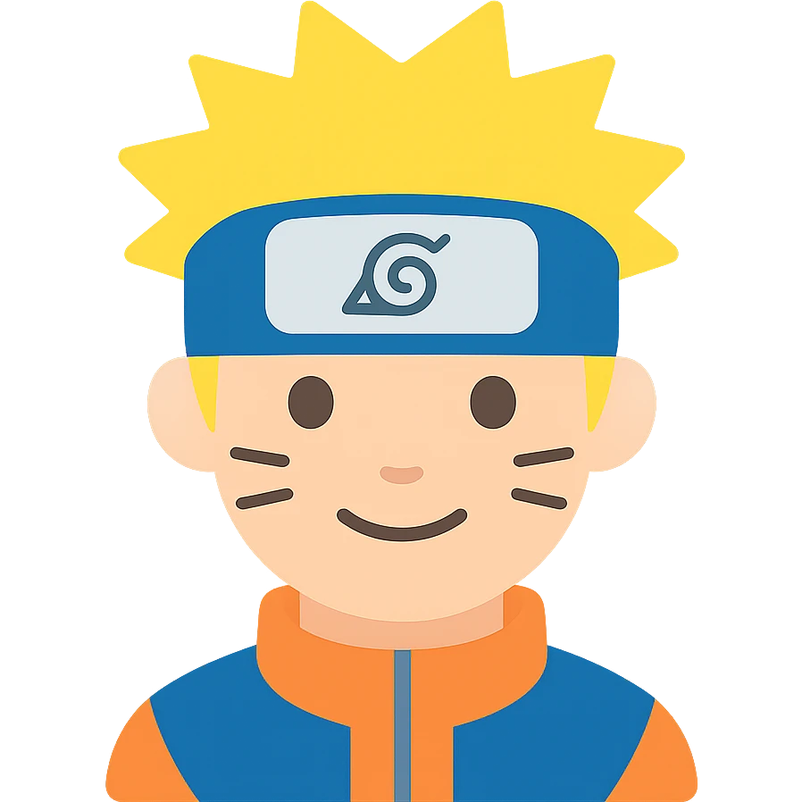 Naruto with vibrant colors emoji