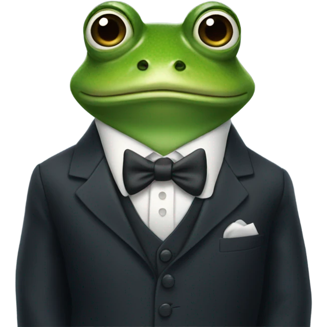 frog wearing a suit emoji