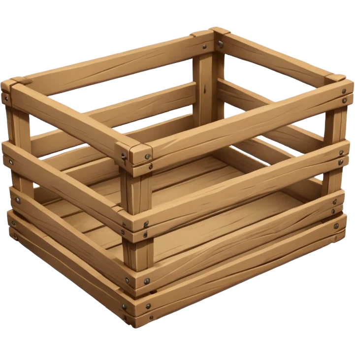empty small wooden crate, emoji