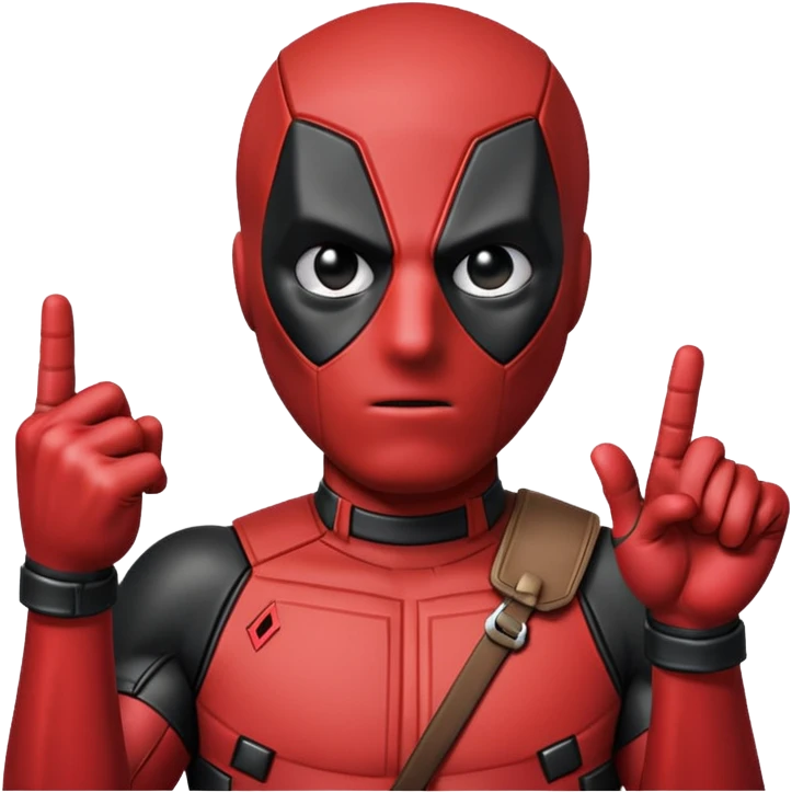 Deadpool with middle finger emoji