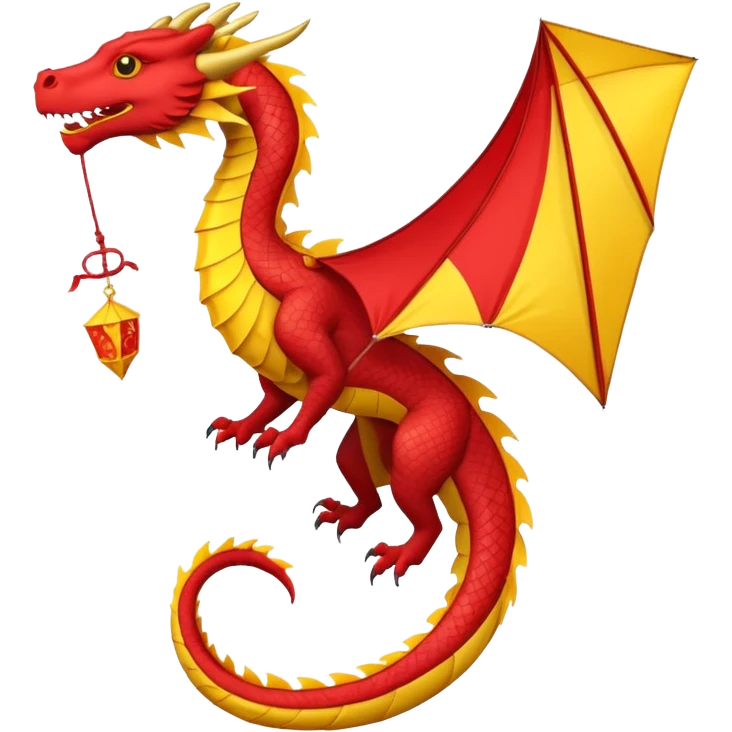 kite with dragon shape emoji