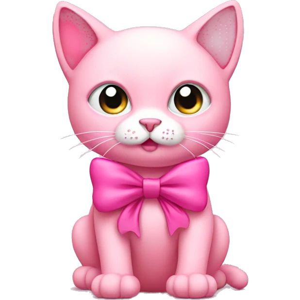 pink cat with bow  emoji