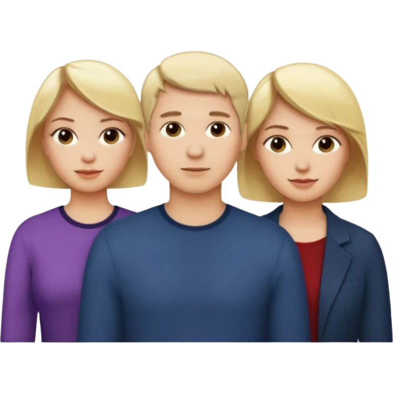 Two blonde women and a man with short hair  emoji