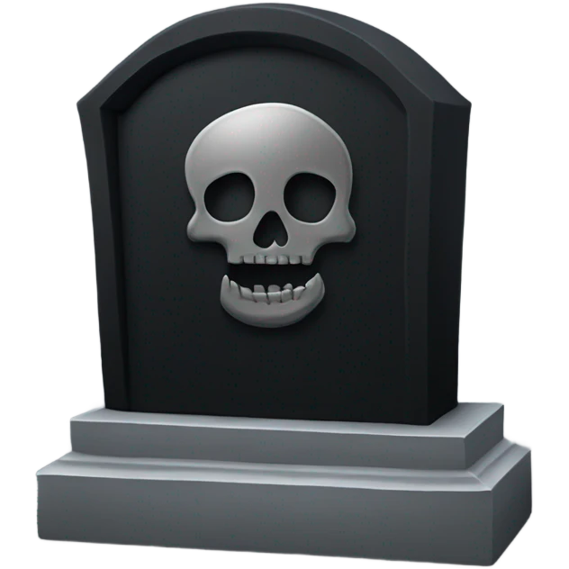 a black grave with the letters RIP on a silver  emoji
