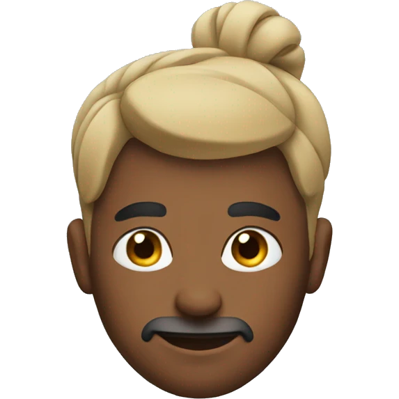Man with a bun emoji