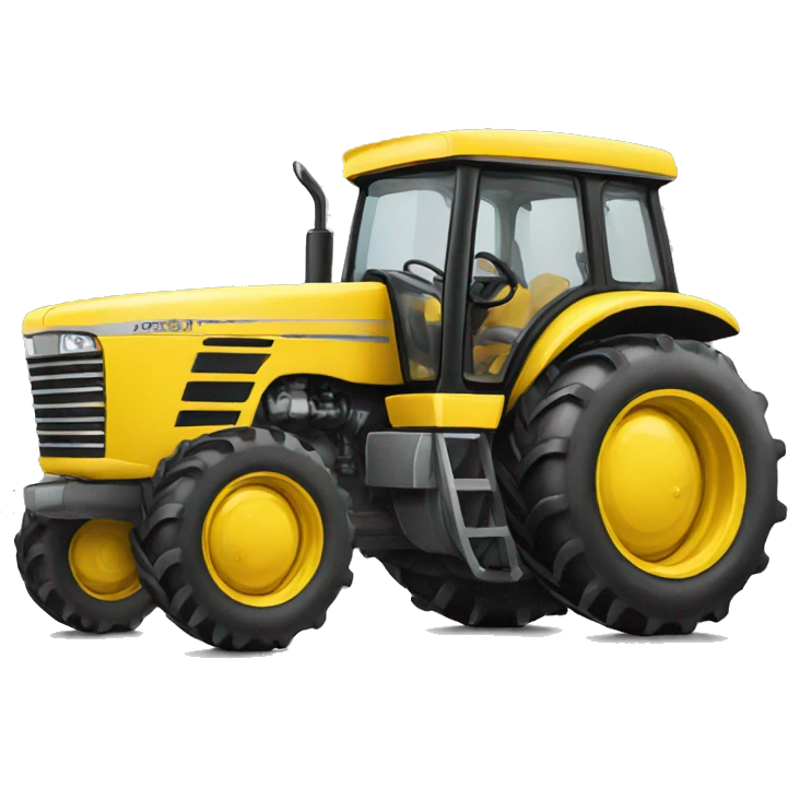engine of yellow tractor under the hood emoji