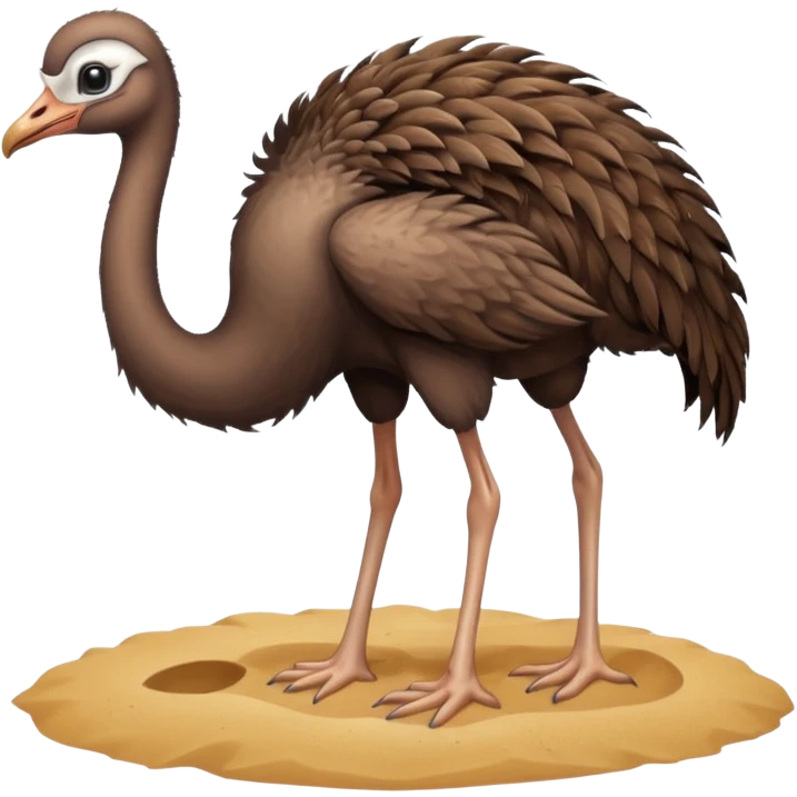 Ostrich sticking head in sand emoji