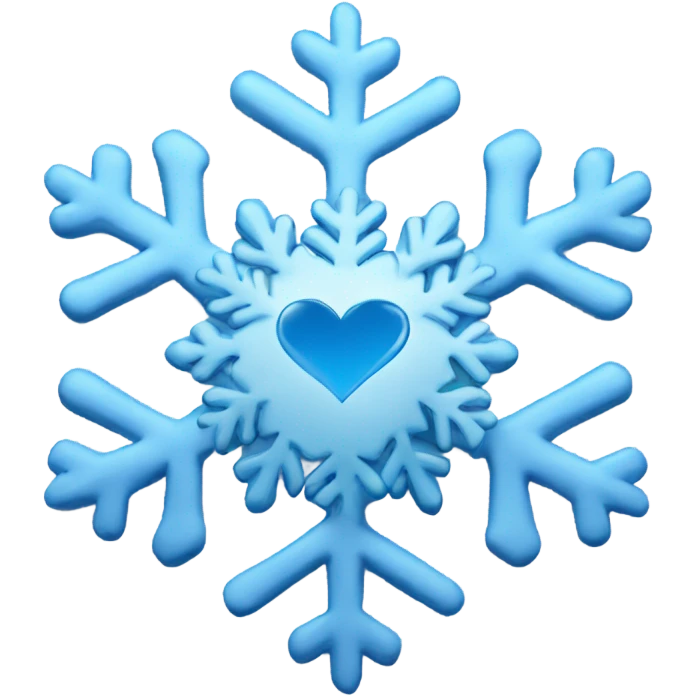 white heart with blue snowflake  emoji