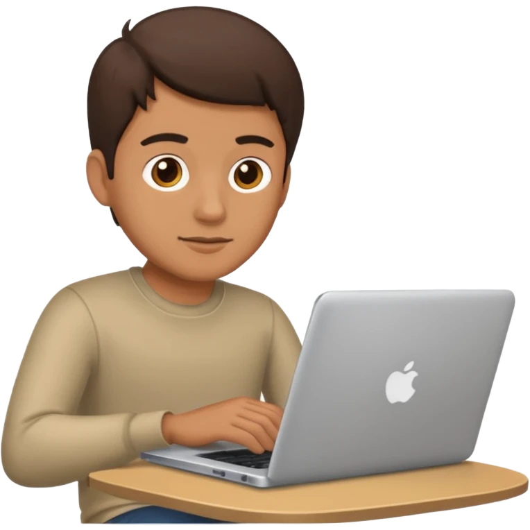 its a man sitting working on a laptop with no face or anything emoji