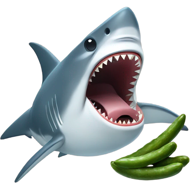 Shark eating a pickle emoji