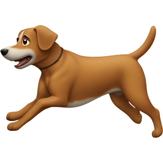 perro faraon marron corriendo a una lieb emoji