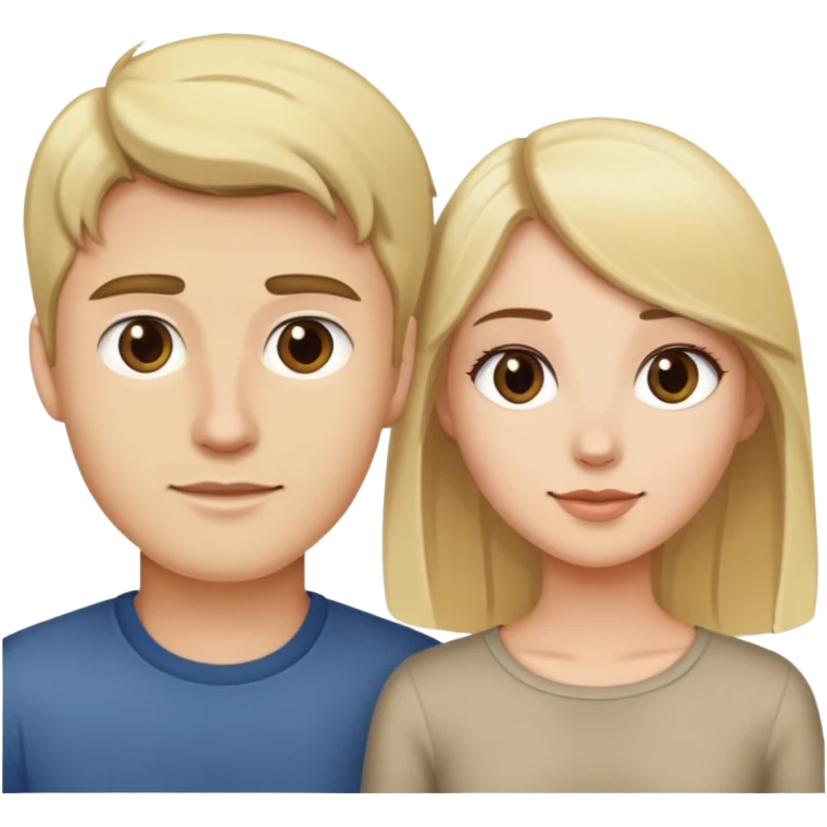 Blonde guy with brunette girl emoji