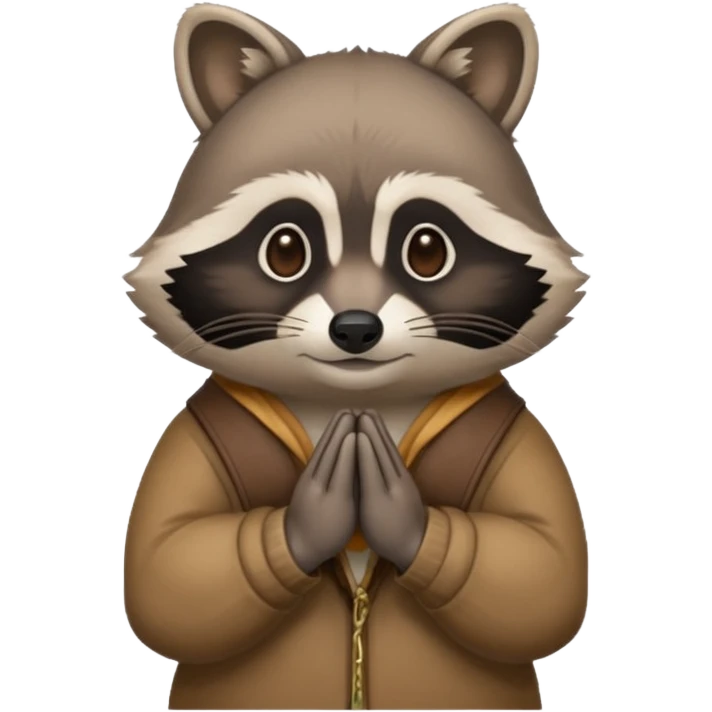 Praying raccoon 
 emoji