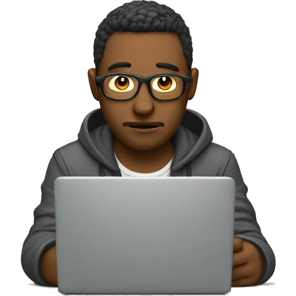 programmer upset with laptop emoji