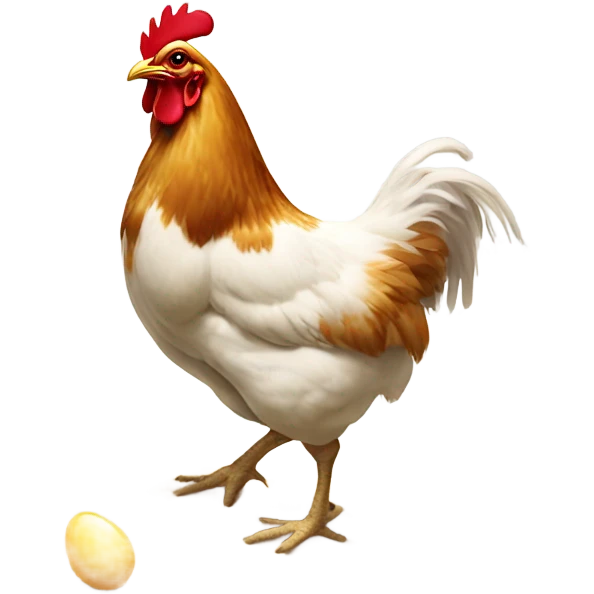 Chicken eating eggs emoji