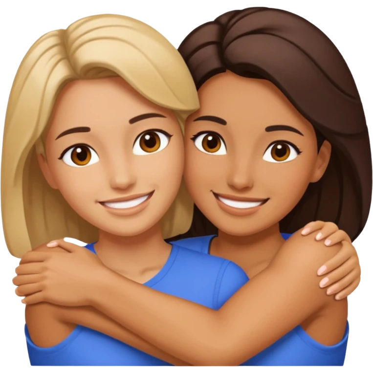 women strong hug emoji