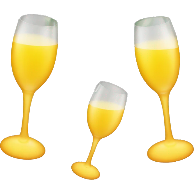 TWO MIMOSAS CLINK CLEAR BACKGROUND emoji