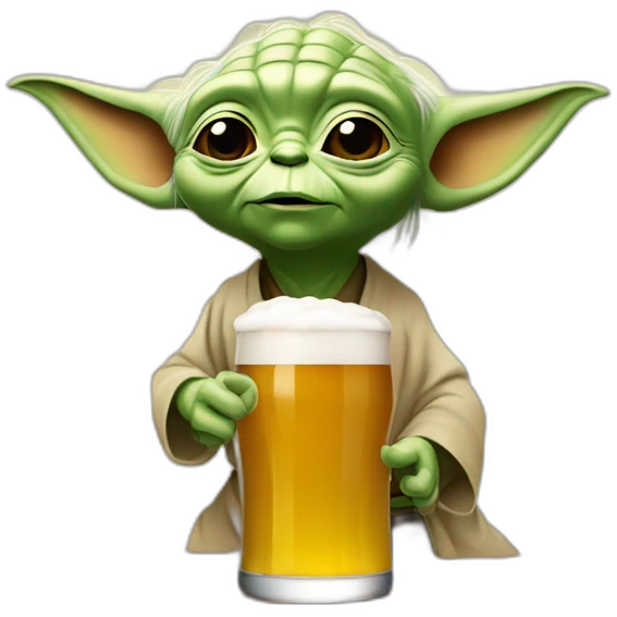 Yoda qui boit une biere emoji