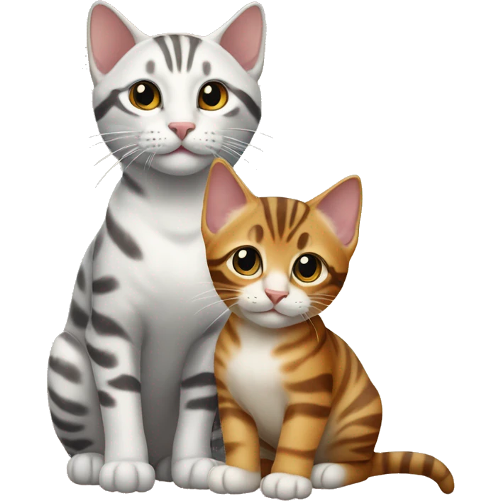 two-cats-bengal-and-bengal-light-kitten-together emoji