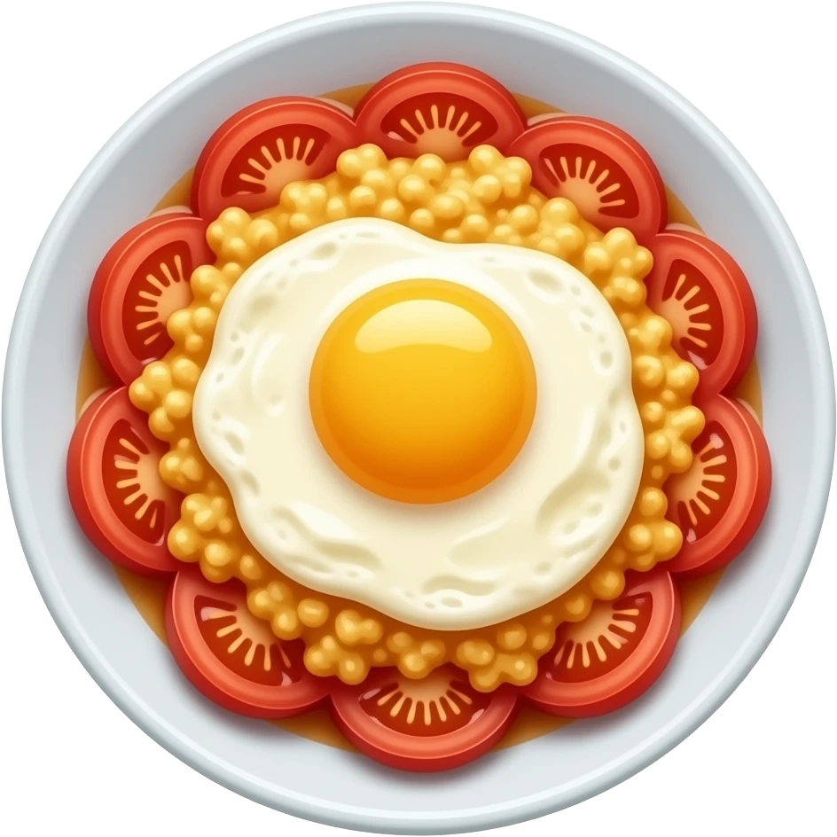 cinematic realistic tomato scrambled egg mixed emoji