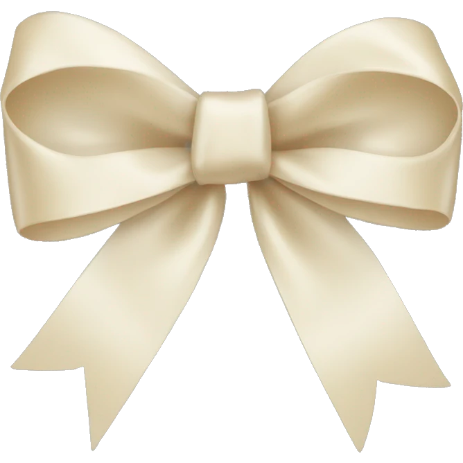 cream ribbon bow  emoji