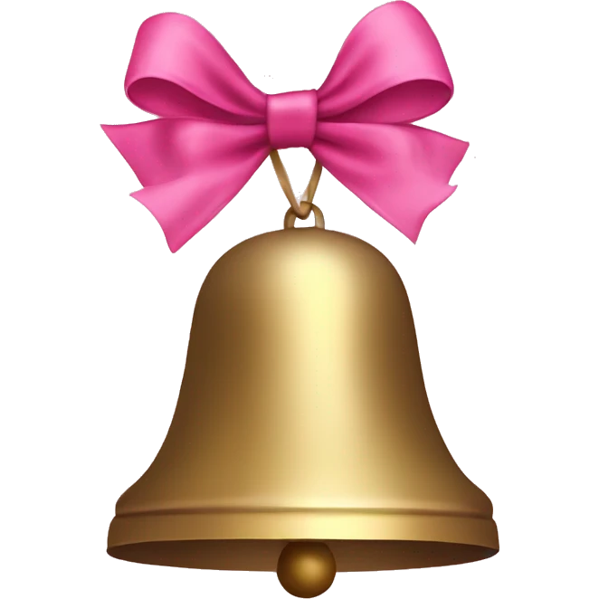 a christmas bell with a pink bow emoji