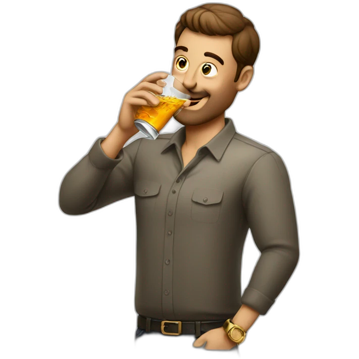 man driking titos vodka emoji