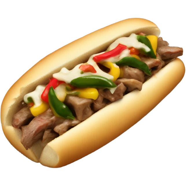 Cheesesteak with jalepenos and cherry peppers emoji