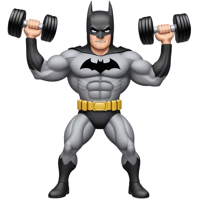 Batman with dumbell emoji