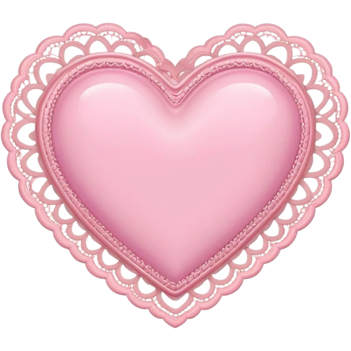 pink heart with pastel pink lace around it emoji