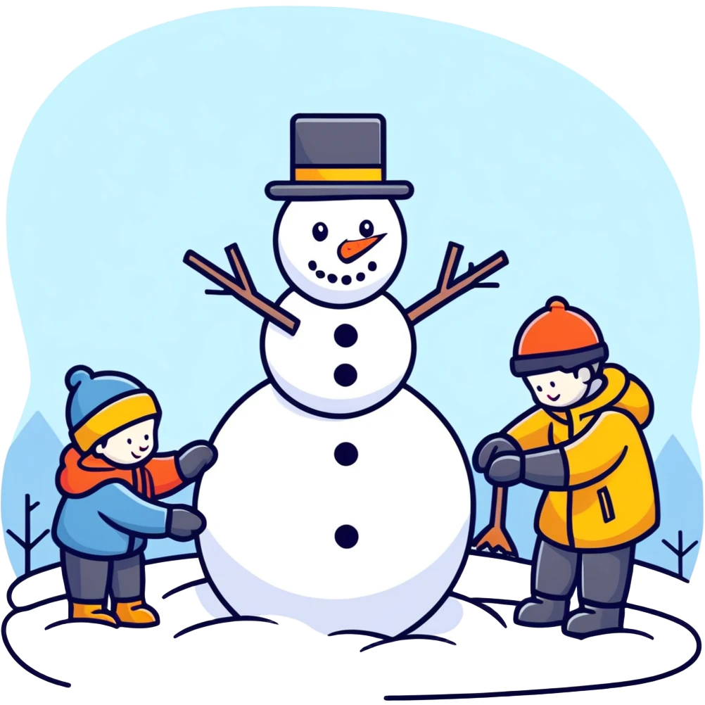 people making a snowman emoji