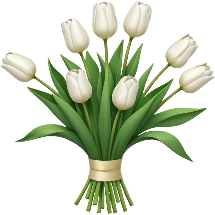 A bouquet of white tulips  emoji