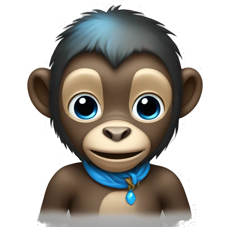 monkey with blue heart emoji