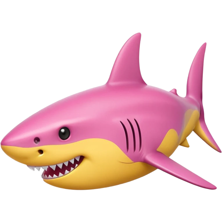 pink and yellow shark emoji