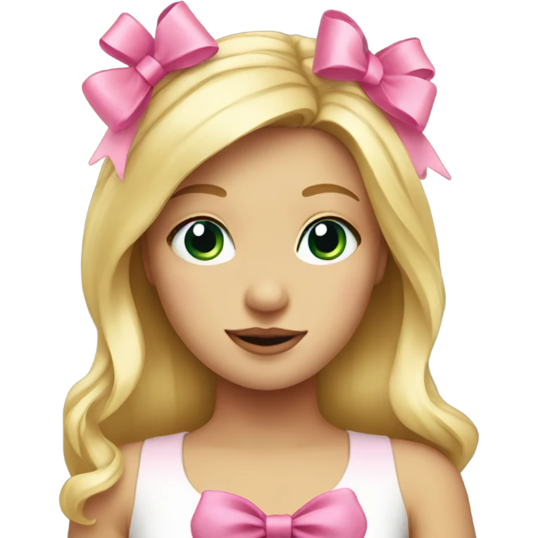 Blond girl with pink bow emoji
