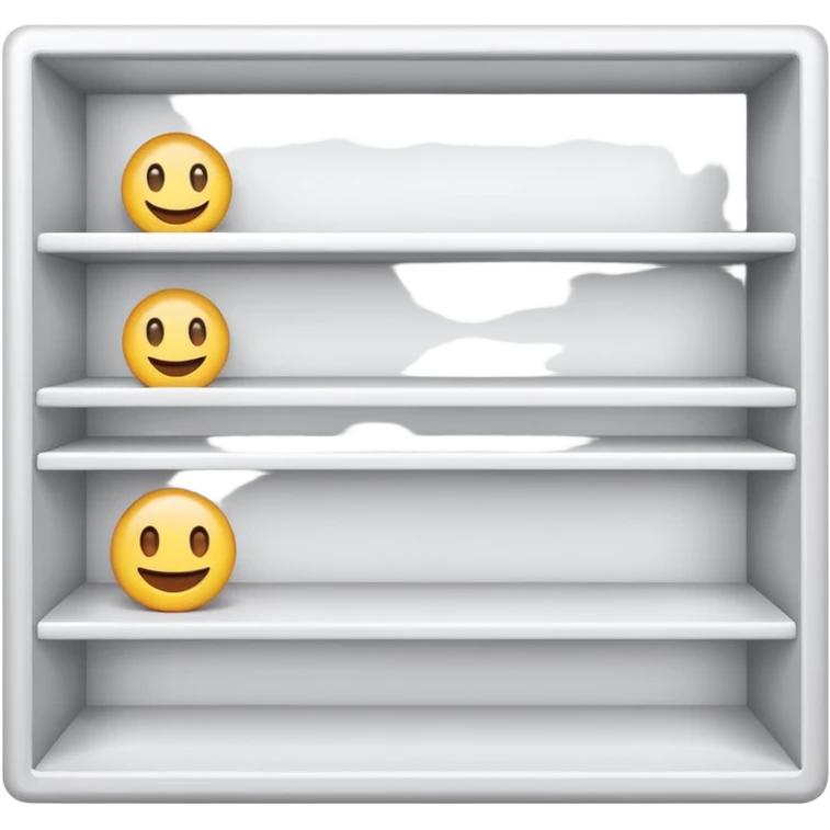 emoji of open magazine, inside the magazine there are illustrated empty shelfs emoji