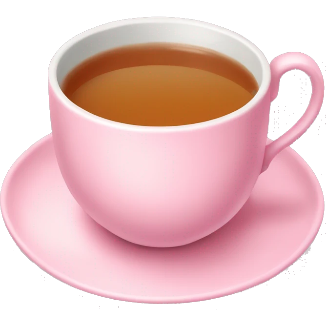 large pastel pink fancy tea cup emoji