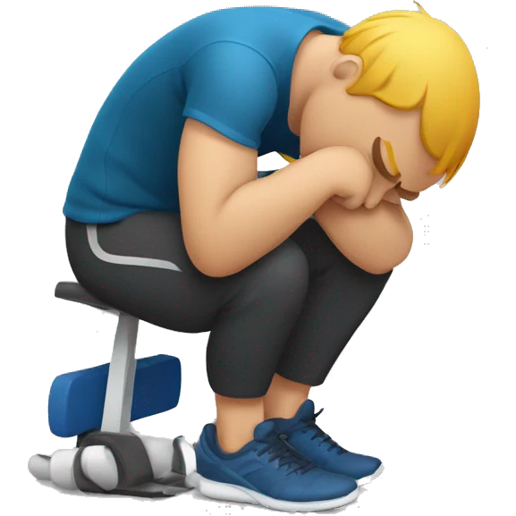 the exhausted man in sport. so tired emoji