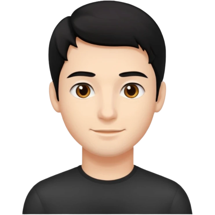 young man dark black hair emoji