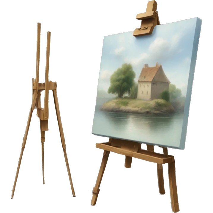 easel with a painting
 emoji