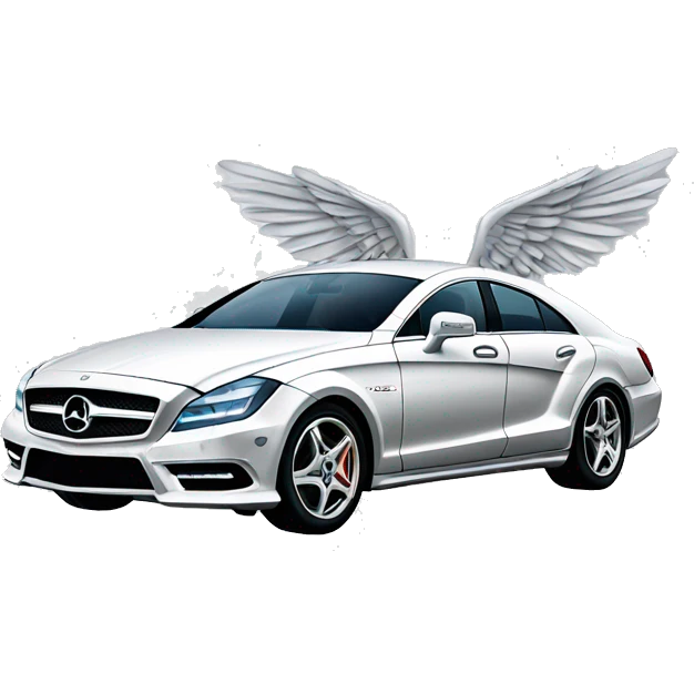 Flying mercedes benz cls with wings emoji