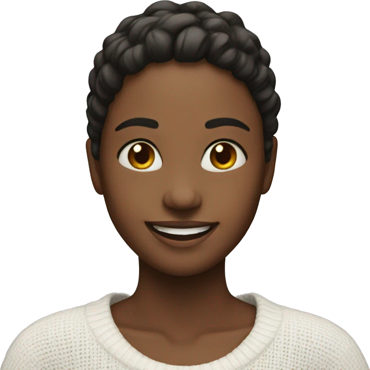 smiling girl in white sweater emoji