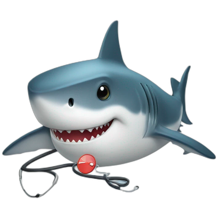 a shark with a stethoscope emoji